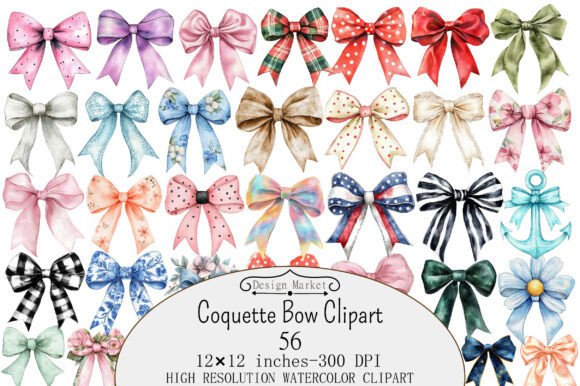 Download Watercolor Coquette Bow Clipart - Premium Resources