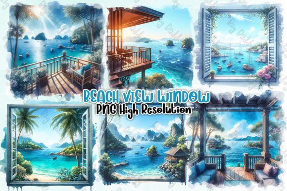 Download Beach View Window Clipart PNG - Premium Resources